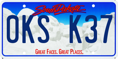 SD license plate 0KSK37