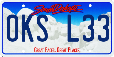 SD license plate 0KSL33