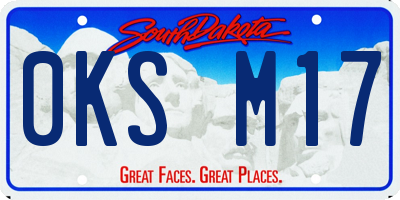 SD license plate 0KSM17