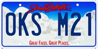 SD license plate 0KSM21
