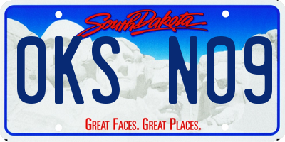 SD license plate 0KSN09