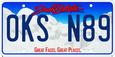 SD license plate 0KSN89