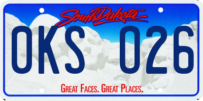 SD license plate 0KSO26