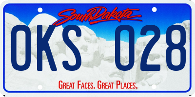 SD license plate 0KSO28
