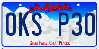 SD license plate 0KSP30