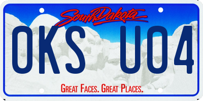 SD license plate 0KSU04