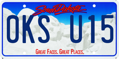 SD license plate 0KSU15