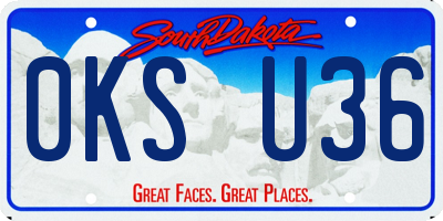SD license plate 0KSU36