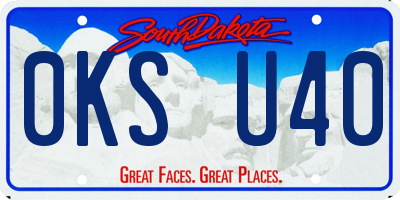 SD license plate 0KSU40