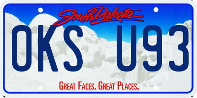 SD license plate 0KSU93