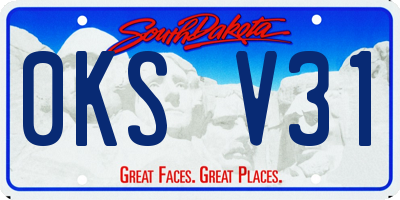 SD license plate 0KSV31