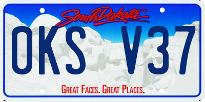 SD license plate 0KSV37