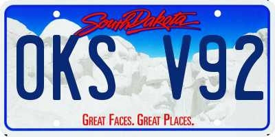 SD license plate 0KSV92