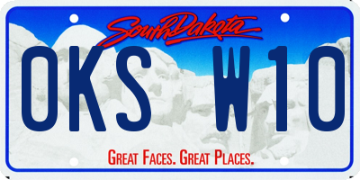 SD license plate 0KSW10