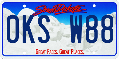 SD license plate 0KSW88