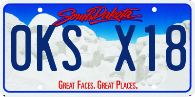 SD license plate 0KSX18