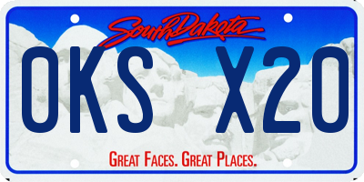 SD license plate 0KSX20