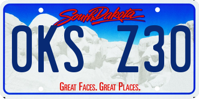 SD license plate 0KSZ30
