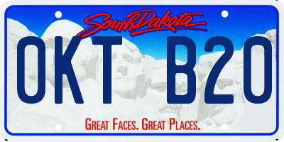 SD license plate 0KTB20