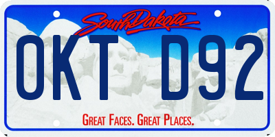SD license plate 0KTD92