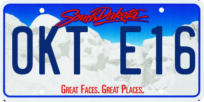SD license plate 0KTE16