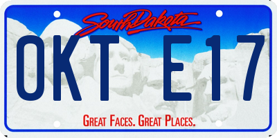 SD license plate 0KTE17