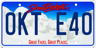 SD license plate 0KTE40