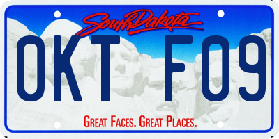 SD license plate 0KTF09