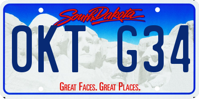 SD license plate 0KTG34