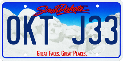 SD license plate 0KTJ33