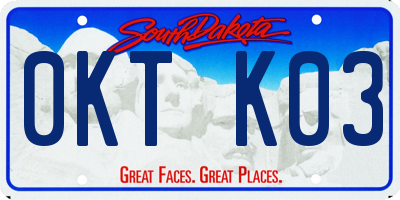 SD license plate 0KTK03