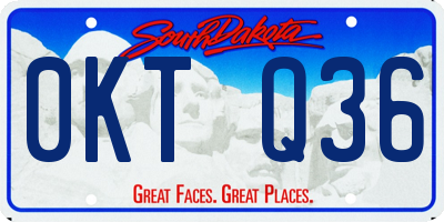 SD license plate 0KTQ36