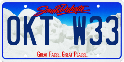 SD license plate 0KTW33