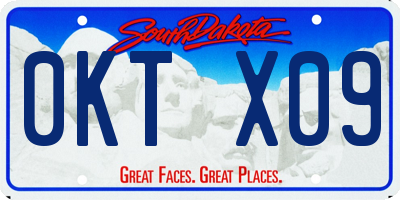SD license plate 0KTX09