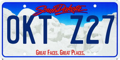 SD license plate 0KTZ27