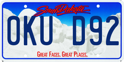 SD license plate 0KUD92