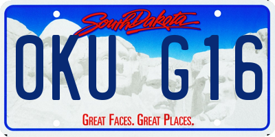SD license plate 0KUG16