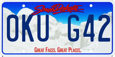 SD license plate 0KUG42