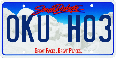 SD license plate 0KUH03