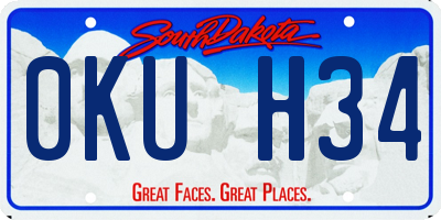 SD license plate 0KUH34