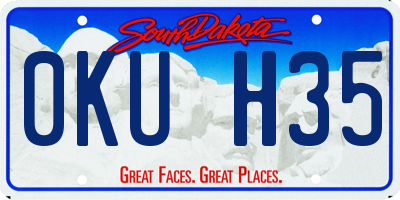 SD license plate 0KUH35
