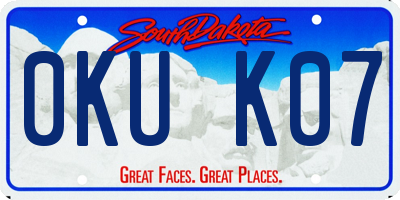 SD license plate 0KUK07