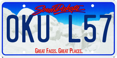 SD license plate 0KUL57