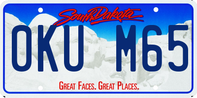 SD license plate 0KUM65