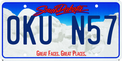 SD license plate 0KUN57