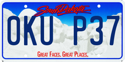 SD license plate 0KUP37