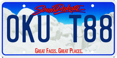 SD license plate 0KUT88