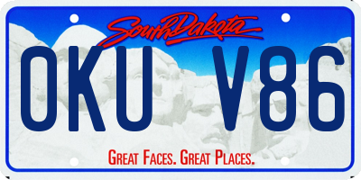 SD license plate 0KUV86