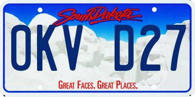 SD license plate 0KVD27