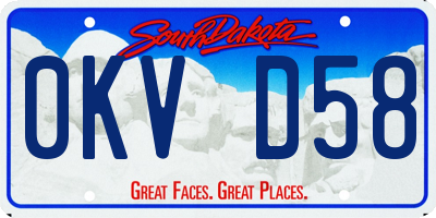 SD license plate 0KVD58